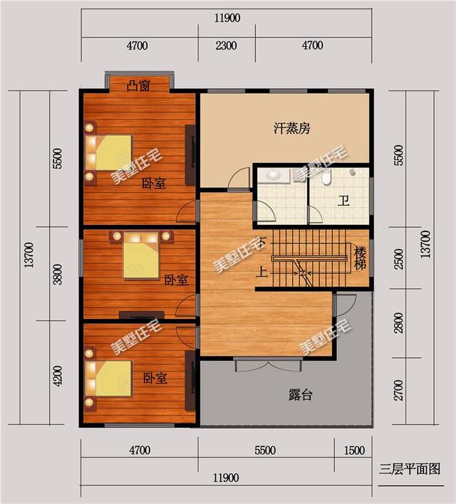 三層別墅設(shè)計(jì)圖，占地面積163平方米，布局好，功能全，還帶汗蒸房，你喜歡這樣的嗎？
