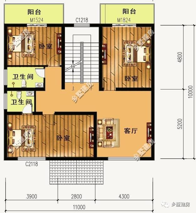 11X10米的三層農村別墅設計圖，款款不到30萬，25萬左右就能搞定，接地氣的房子你們喜歡嗎？
