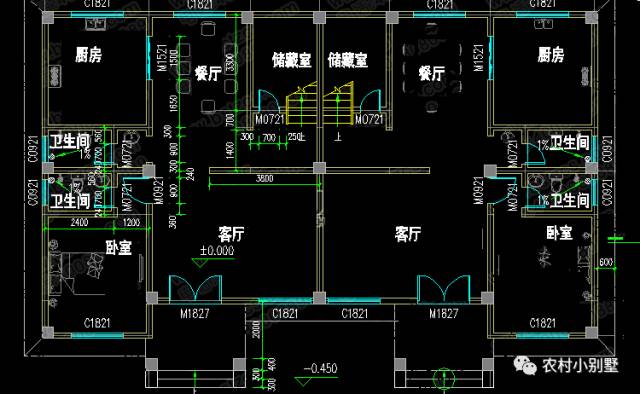 19X11米兄弟三層雙拼別墅圖，每戶僅需30萬