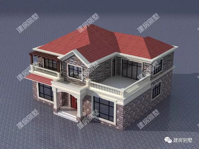 三棟都是面寬超過16米的兩層別墅設(shè)計圖，第二棟氣勢直逼城市豪宅。