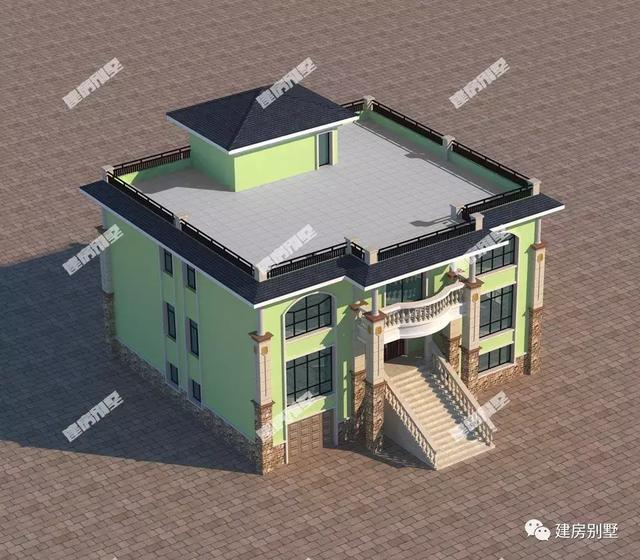 三棟都是面寬超過16米的兩層別墅設(shè)計圖，第二棟氣勢直逼城市豪宅。