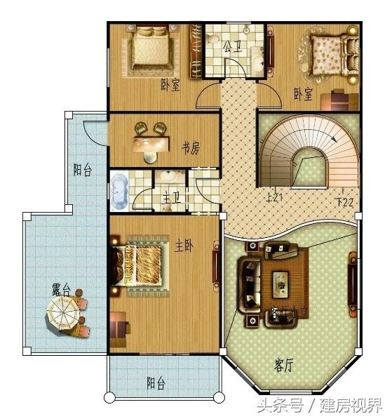 建一套三層的農(nóng)村別墅設(shè)計(jì)圖，城里買房劃算的多，還倍有面子，七室三廳五衛(wèi)。