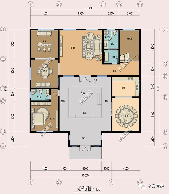 三層四合院式農(nóng)村自建房，大氣美觀，內(nèi)部結(jié)構(gòu)舒適寬敞，適合商用兩住，你值得擁有！
