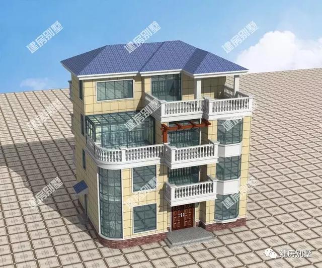 四層農(nóng)村自建房，帶陽光房和落地窗，外觀不僅美，而且設(shè)計上很有層次感。