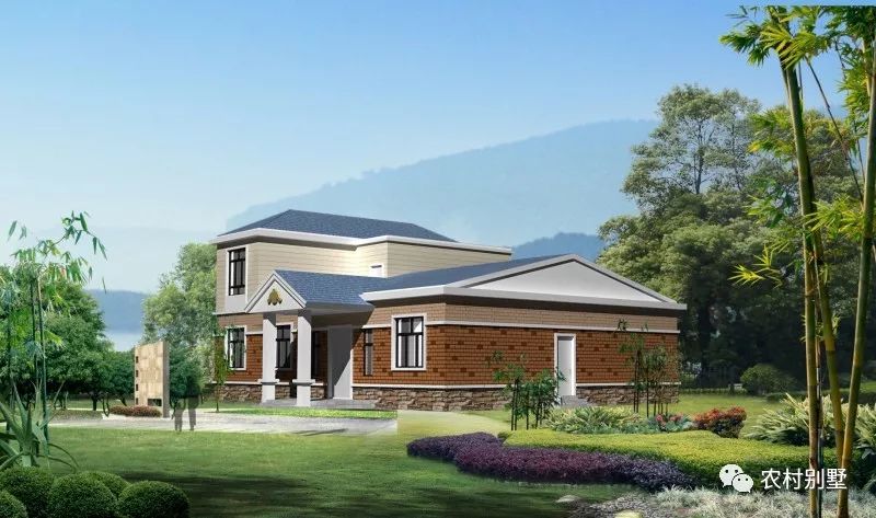 一層半農(nóng)村住宅設計圖，戶型方正，四開間設計