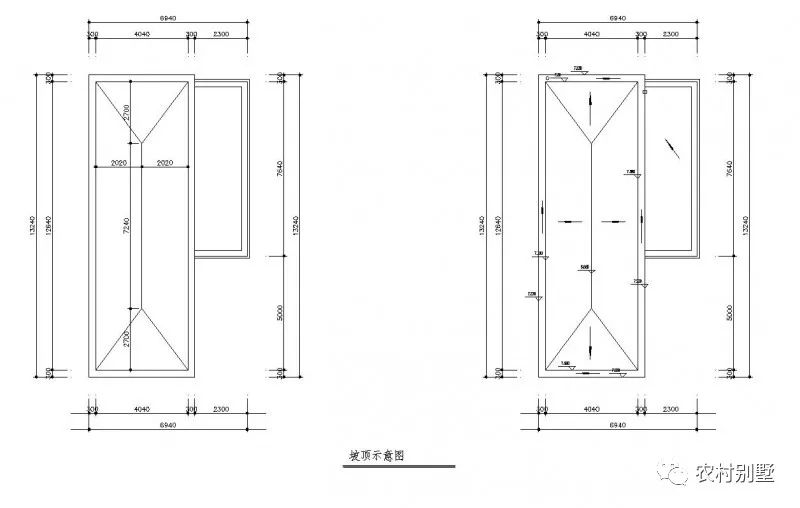 一層半農(nóng)村住宅設計圖，戶型方正，四開間設計