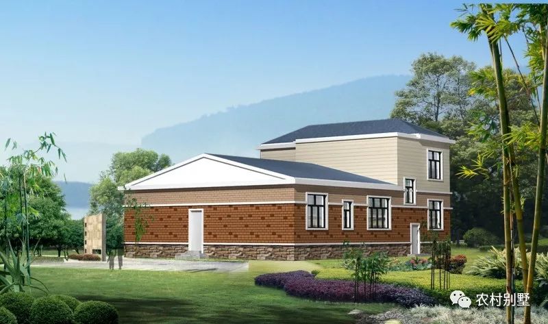 一層半農(nóng)村住宅設計圖，戶型方正，四開間設計