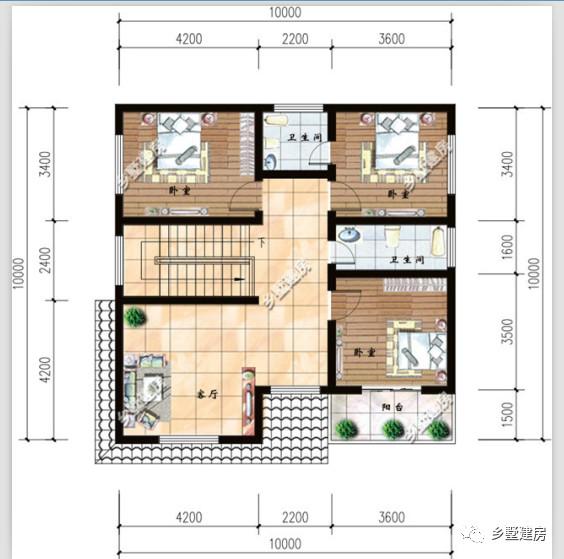 二層別墅設(shè)計圖，方正精致，美觀舒適，符合生活習(xí)慣