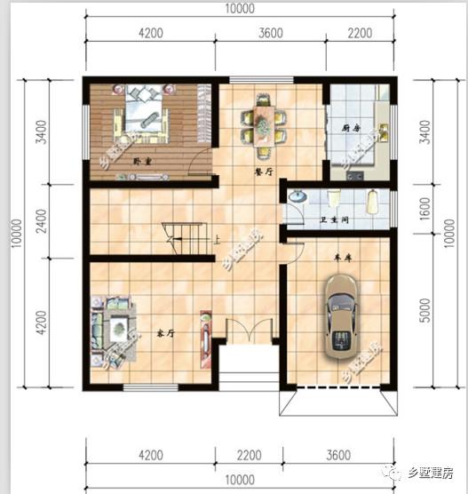 二層別墅設(shè)計圖，方正精致，美觀舒適，符合生活習(xí)慣