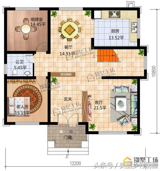 簡歐風(fēng)格農(nóng)村二層別墅設(shè)計圖，滿足大多數(shù)農(nóng)村家庭居住需要