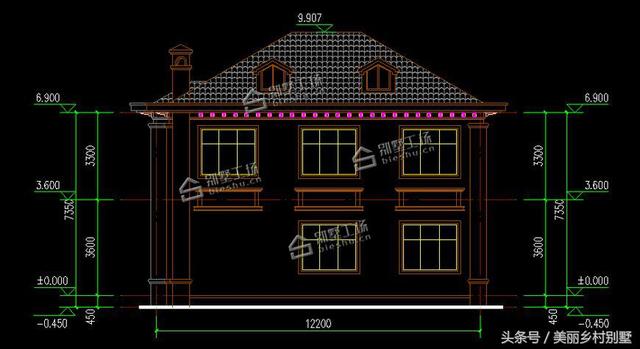 簡歐風(fēng)格農(nóng)村二層別墅設(shè)計圖，滿足大多數(shù)農(nóng)村家庭居住需要
