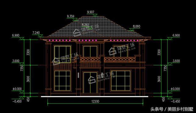 簡歐風(fēng)格農(nóng)村二層別墅設(shè)計圖，滿足大多數(shù)農(nóng)村家庭居住需要