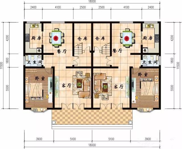 5款兄弟雙拼別墅設(shè)計圖，漂亮實(shí)用，節(jié)省造價，建一棟倍兒有面子