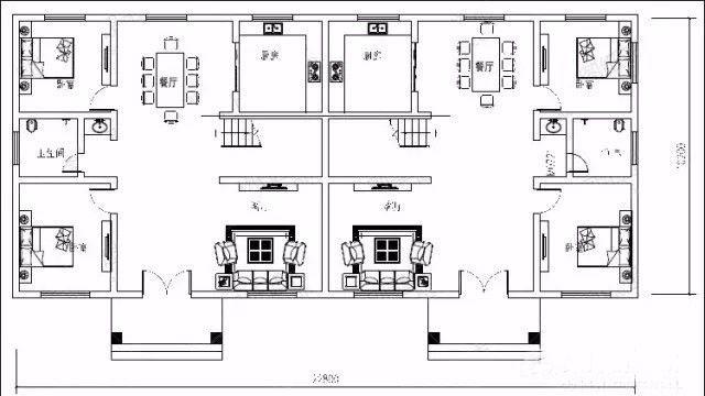 5款兄弟雙拼別墅設(shè)計圖，漂亮實(shí)用，節(jié)省造價，建一棟倍兒有面子
