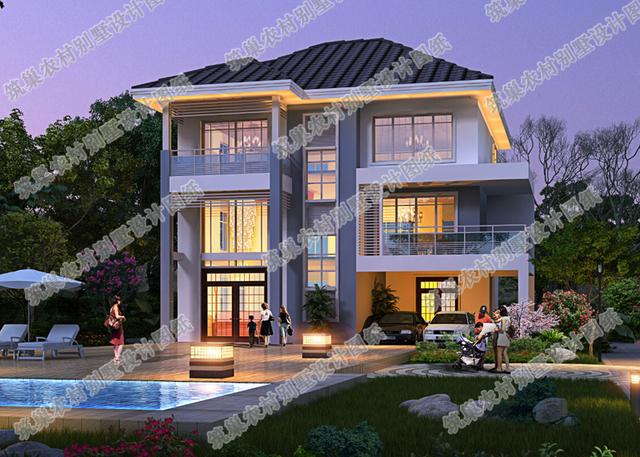 帶車庫(kù)三層別墅全套設(shè)計(jì)施工圖，層次感和立體感豐富，符合現(xiàn)代人的生活需求