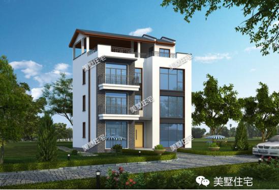 103平米小宅基地四層別墅設計圖，造價40萬，外觀美，你心動了嗎？