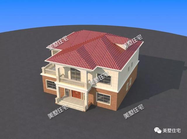 6臥4衛(wèi)二層別墅設(shè)計(jì)圖，簡(jiǎn)單耐看實(shí)用，戶(hù)型方方正正，建在農(nóng)村很合適