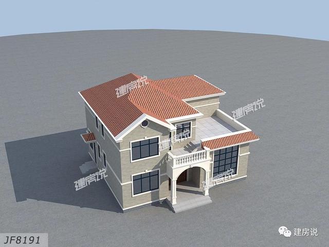 兩個兄弟合建的二層別墅設(shè)計(jì)圖，獨(dú)棟很美，兩棟一起更有氣勢，方顯兄弟感情好，房子漂亮。