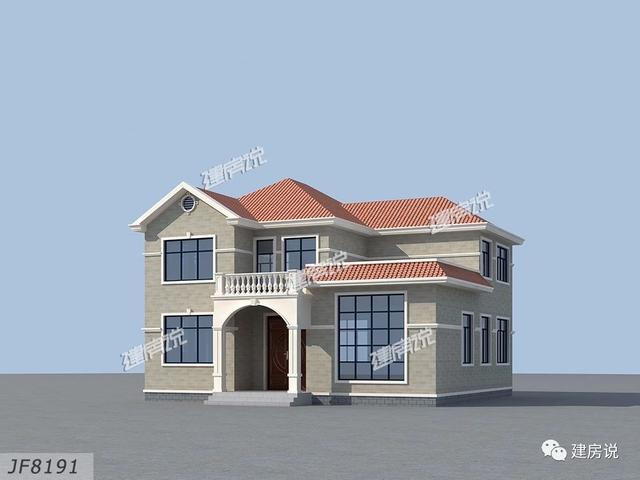 兩個兄弟合建的二層別墅設(shè)計(jì)圖，獨(dú)棟很美，兩棟一起更有氣勢，方顯兄弟感情好，房子漂亮。