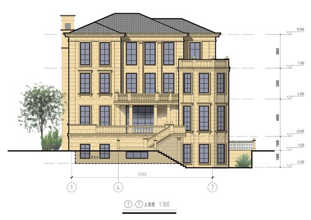 精致典雅的三層歐式別墅設(shè)計(jì)圖，高檔大氣上檔次，在整個(gè)村里別人的房子只能成為配角。