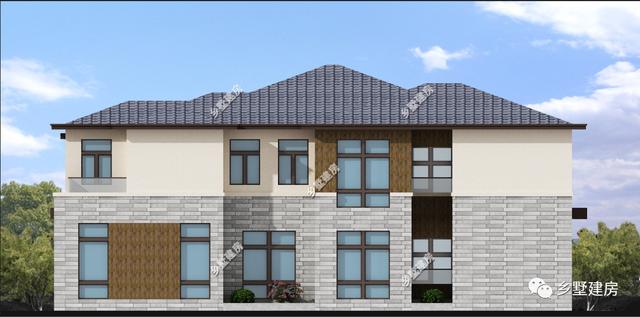 大面寬二層農(nóng)村自建房，19X19.7米，空間布局一樣緊湊，利用充分。