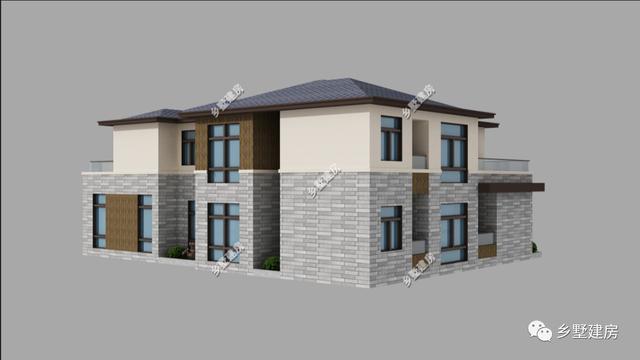 大面寬二層農(nóng)村自建房，19X19.7米，空間布局一樣緊湊，利用充分。