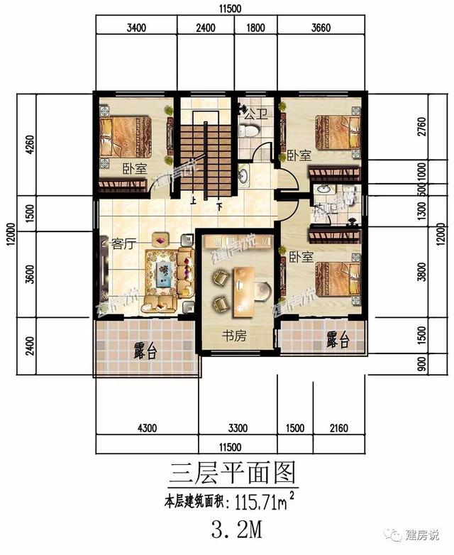 三層歐式別墅設(shè)計(jì)圖，占地方正，配色優(yōu)雅，建在農(nóng)村絕對(duì)人人羨慕