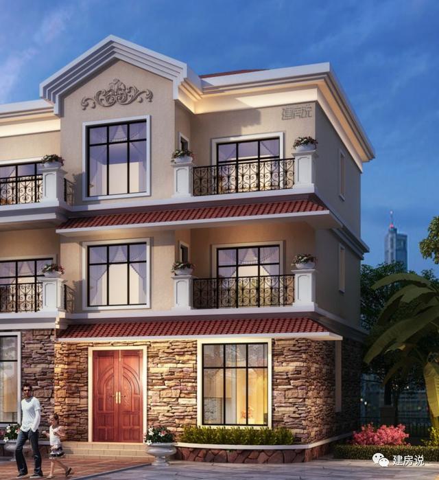 三層歐式別墅設(shè)計(jì)圖，占地方正，配色優(yōu)雅，建在農(nóng)村絕對(duì)人人羨慕