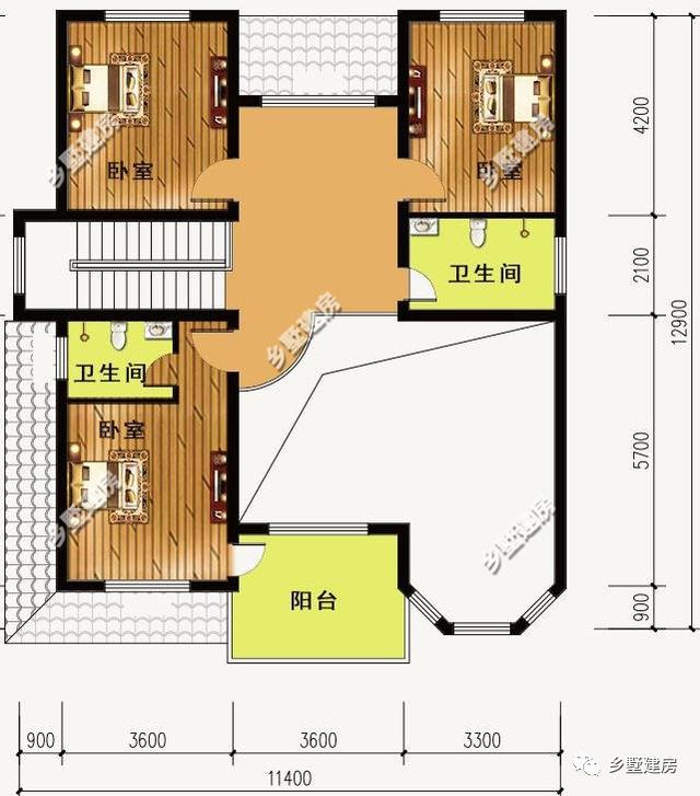 農(nóng)村別墅設(shè)計圖，11X12米，造價經(jīng)濟(jì)，設(shè)計合理