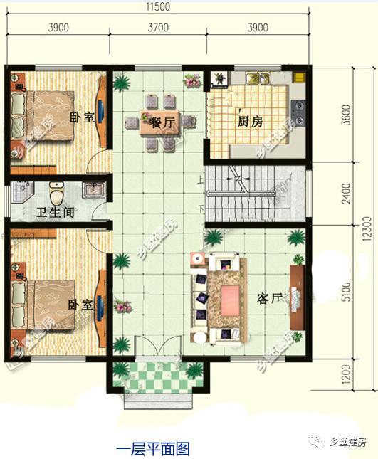 農(nóng)村別墅設(shè)計圖，11X12米，造價經(jīng)濟(jì)，設(shè)計合理