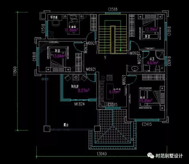 三層歐式別墅設(shè)計(jì)圖，11X13米，外觀大氣穩(wěn)重，內(nèi)部居住舒適