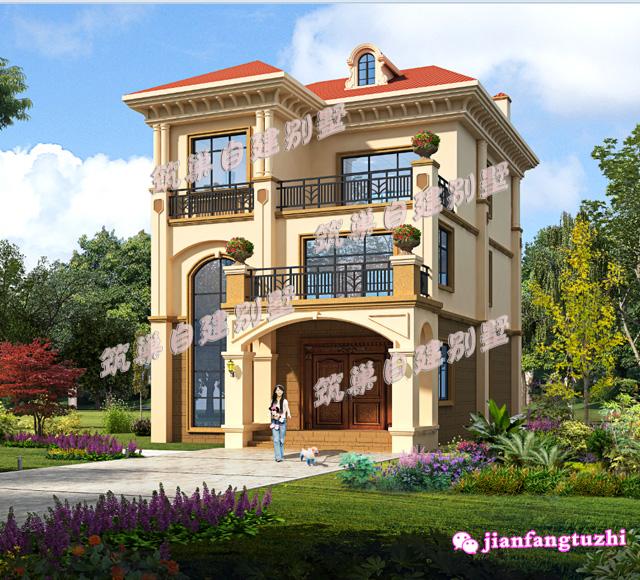 三層小戶型農(nóng)村別墅住宅設(shè)計(jì)施工圖效果圖，造價(jià)低又實(shí)用，非常適合農(nóng)村自建