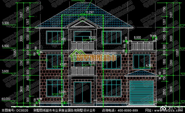 喜歡三層別墅帶大車庫的朋友 可以看看    別墅設(shè)計(jì)效果圖及施工圖