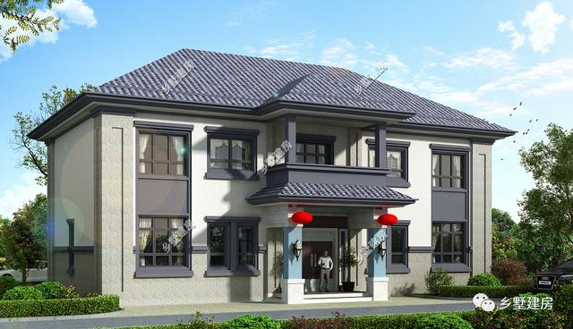 這樣的自建房別墅夠豪氣嗎，占地面積小，但是住房總面積會大很多。