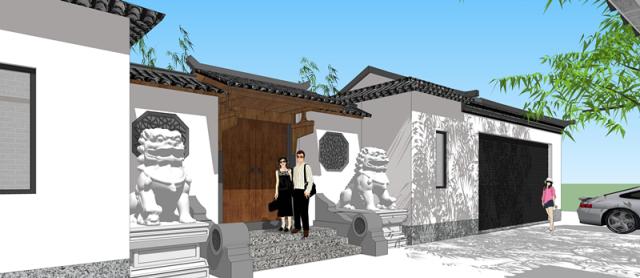 新型四合院設(shè)計(jì)圖，占地800平米，到處透著古香古色，陽光照進(jìn)走廊讓四合院冬暖夏涼住著非常舒服。