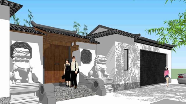 新型四合院設(shè)計(jì)圖，占地800平米，到處透著古香古色，陽光照進(jìn)走廊讓四合院冬暖夏涼住著非常舒服。