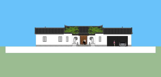 新型四合院設(shè)計(jì)圖，占地800平米，到處透著古香古色，陽光照進(jìn)走廊讓四合院冬暖夏涼住著非常舒服。