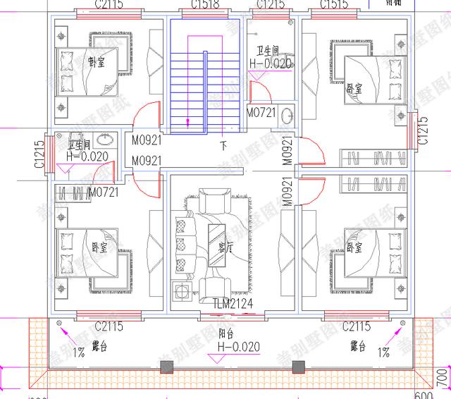 簡單易建二層平房設(shè)計圖，帶堂屋+臥室套房！造價才25萬左右，簡單大氣，施工難度不高，農(nóng)村家庭人人可建！