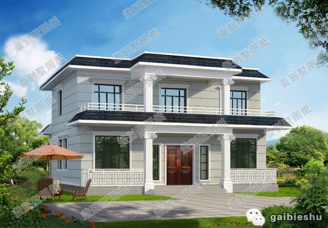 簡單易建二層平房設(shè)計圖，帶堂屋+臥室套房！造價才25萬左右，簡單大氣，施工難度不高，農(nóng)村家庭人人可建！