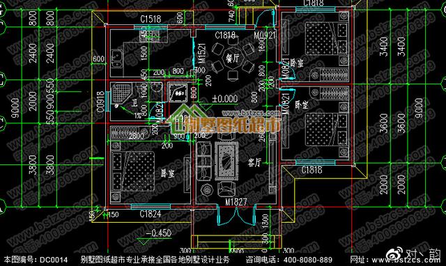 本款圖紙為一層鄉(xiāng)村小別墅設(shè)計圖，看是否是您需要的！