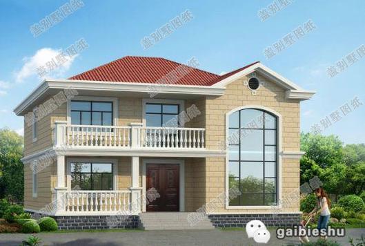 5臥帶挑空客廳二層別墅設(shè)計(jì)圖，戶型簡(jiǎn)約大氣，施工難度較低，特別適合農(nóng)村建房！