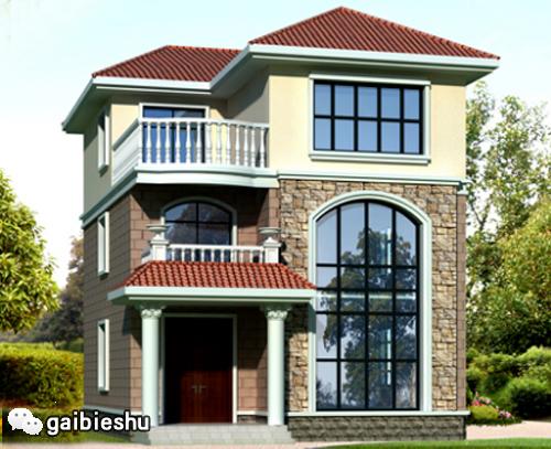 三層小戶型別墅設計圖：臥帶挑空客廳+落地窗一起來看看