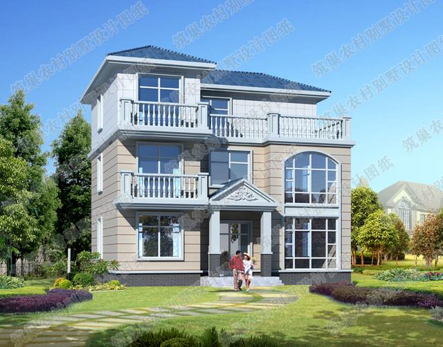 三層別墅全套設(shè)計(jì)圖，簡(jiǎn)潔大氣的外觀設(shè)計(jì)充分考慮了現(xiàn)代人的生活習(xí)慣！