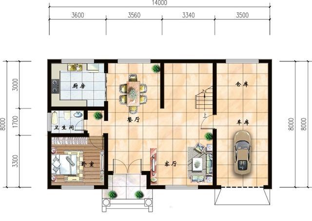 三層別墅設(shè)計圖，主體造價28萬左右。 小而精致！