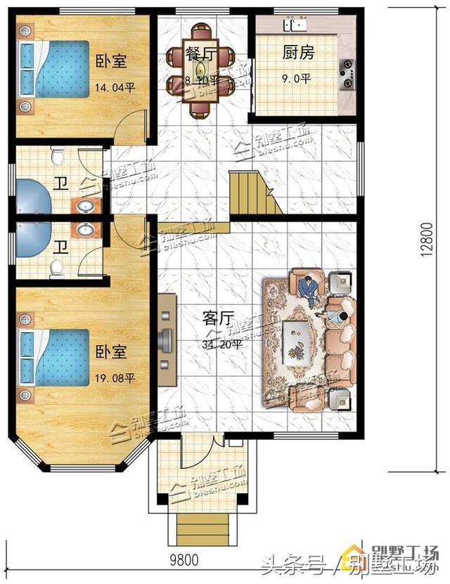 占地120平農村自建別墅設計圖，簡單易建、美觀耐看、舒適實惠