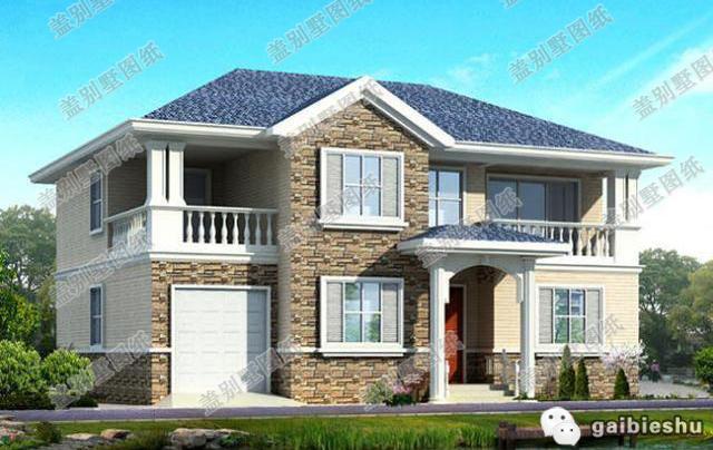 2款歐式二層農(nóng)村別墅戶型設計施工效果圖，簡單易建，美觀時尚