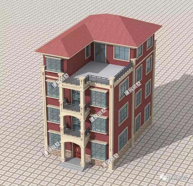 兩款高層別墅設(shè)計(jì)圖，外墻都用紅面磚，美觀又喜慶，為你帶來(lái)好福氣