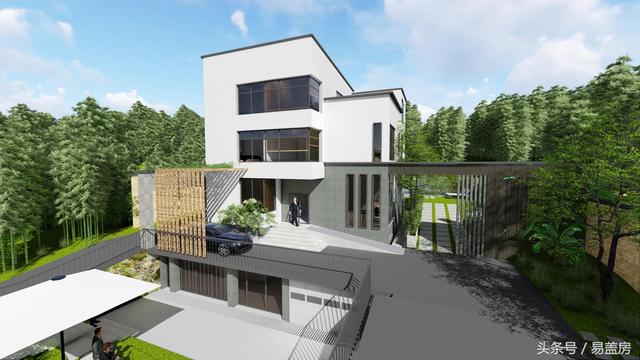 四層豪華現(xiàn)代別墅設(shè)計(jì)圖，框架結(jié)構(gòu)，主體造價(jià)65萬左右