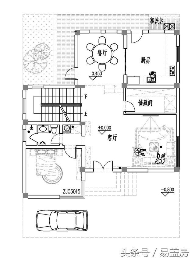 四層豪華現(xiàn)代別墅設(shè)計(jì)圖，框架結(jié)構(gòu)，主體造價(jià)65萬左右