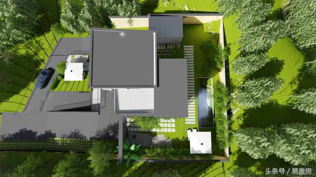 四層豪華現(xiàn)代別墅設(shè)計(jì)圖，框架結(jié)構(gòu)，主體造價(jià)65萬左右